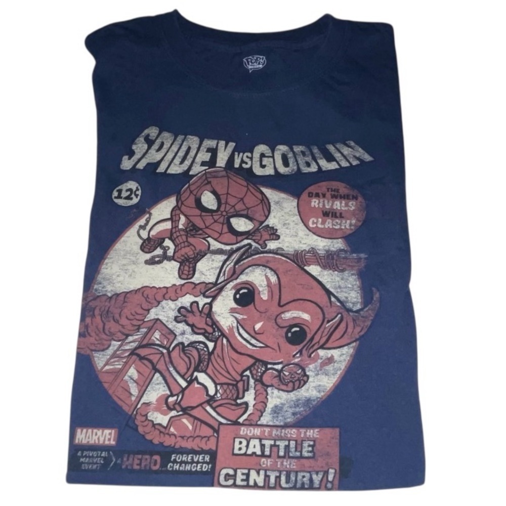 Marvel Collector Corps Funko Exclusive T-Shirt Spider-Man vs Goblin Navy Sz S